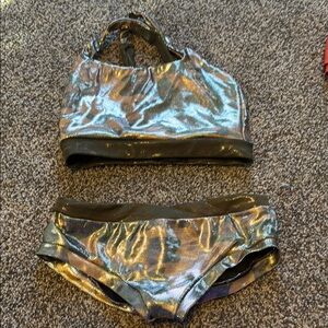 Custom camo metallic pole dance outfit. Size small